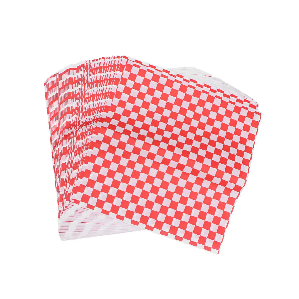 Papel Antigrasa Cuadros Rojos 30x30cm (100 hojas) 1