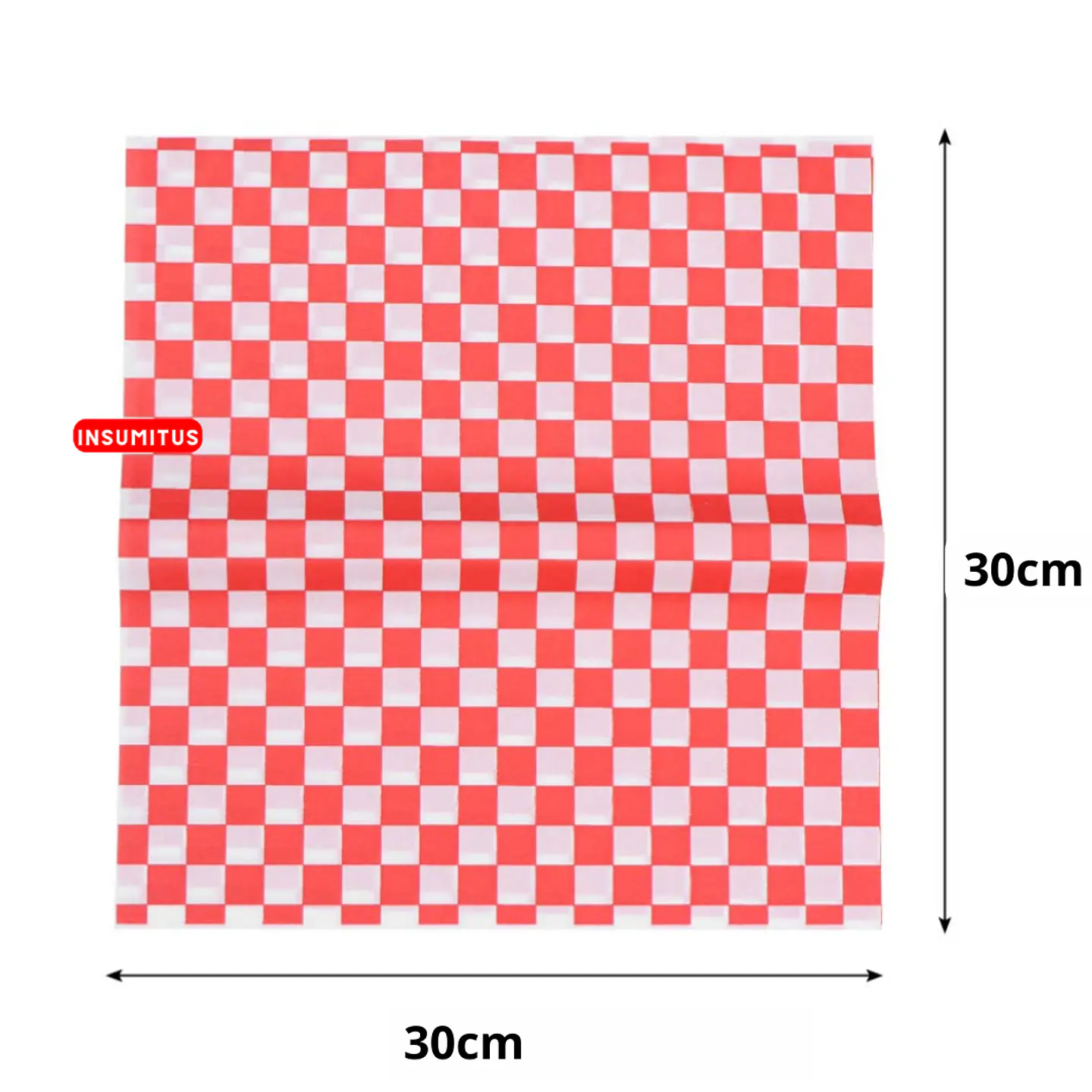 Papel Antigrasa Cuadros Rojos 30x30cm (100 hojas) 2