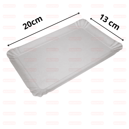 Bandeja Rectangular Cartón N° 5 (20x13cm) (100 Unidades)