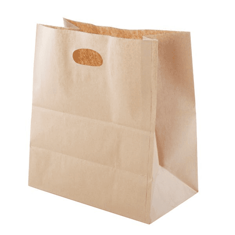 Bolsa Kraft con Manilla Riñon 28x15x28 (25 unidades)