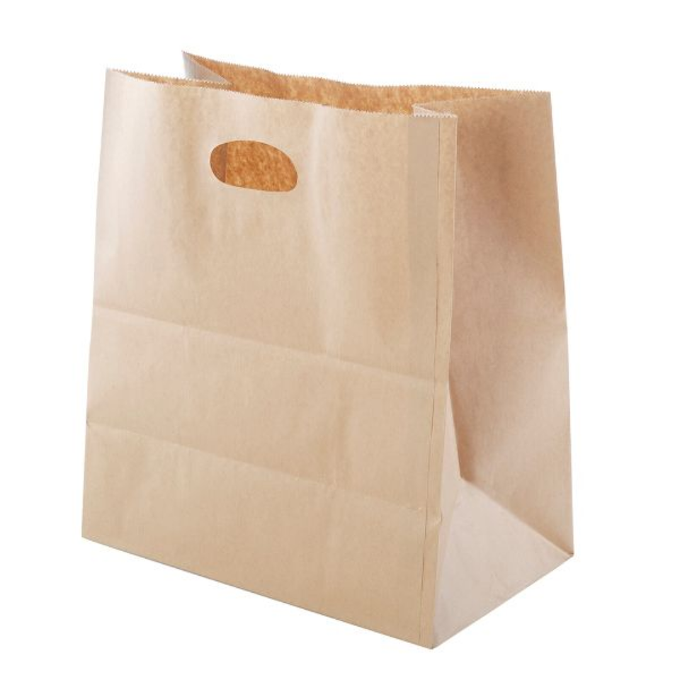 Bolsa Kraft con Manilla Riñon 28x15x28 (25 unidades) 1