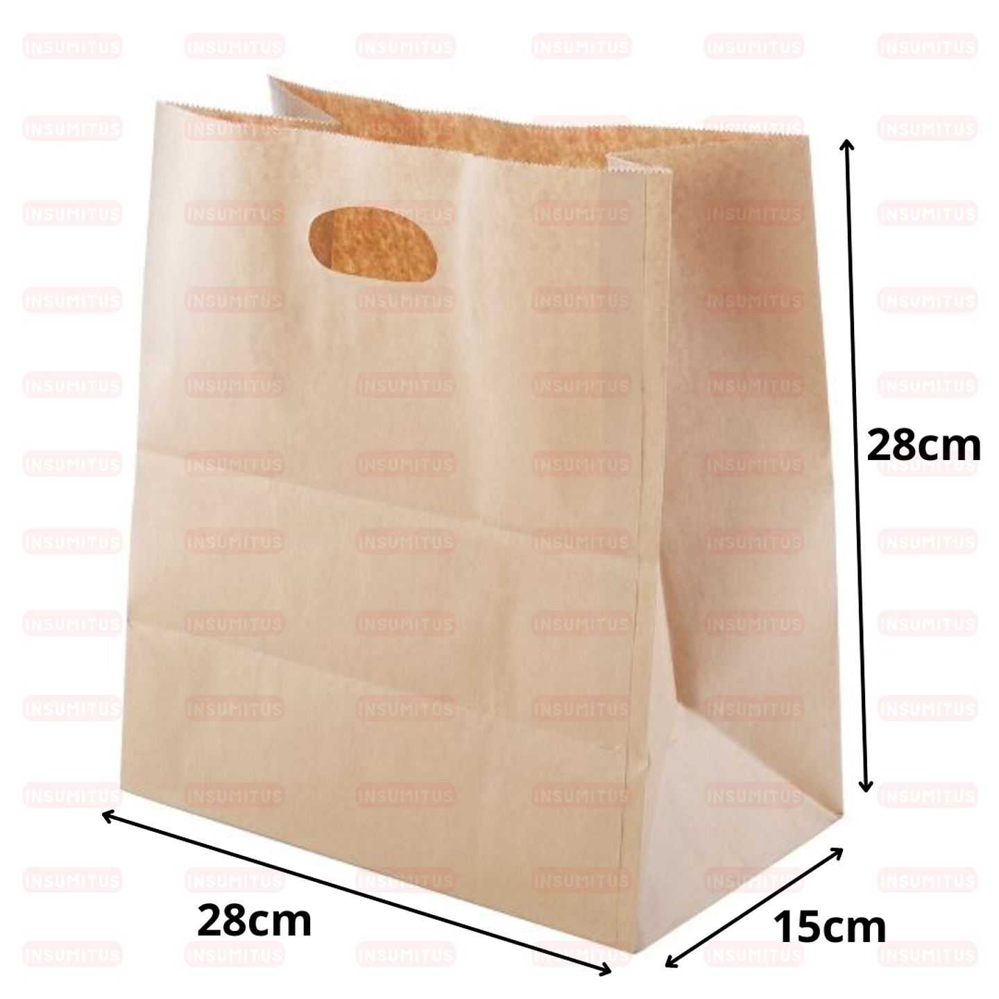 Bolsa Kraft con Manilla Riñon 28x15x28 (25 unidades) 2