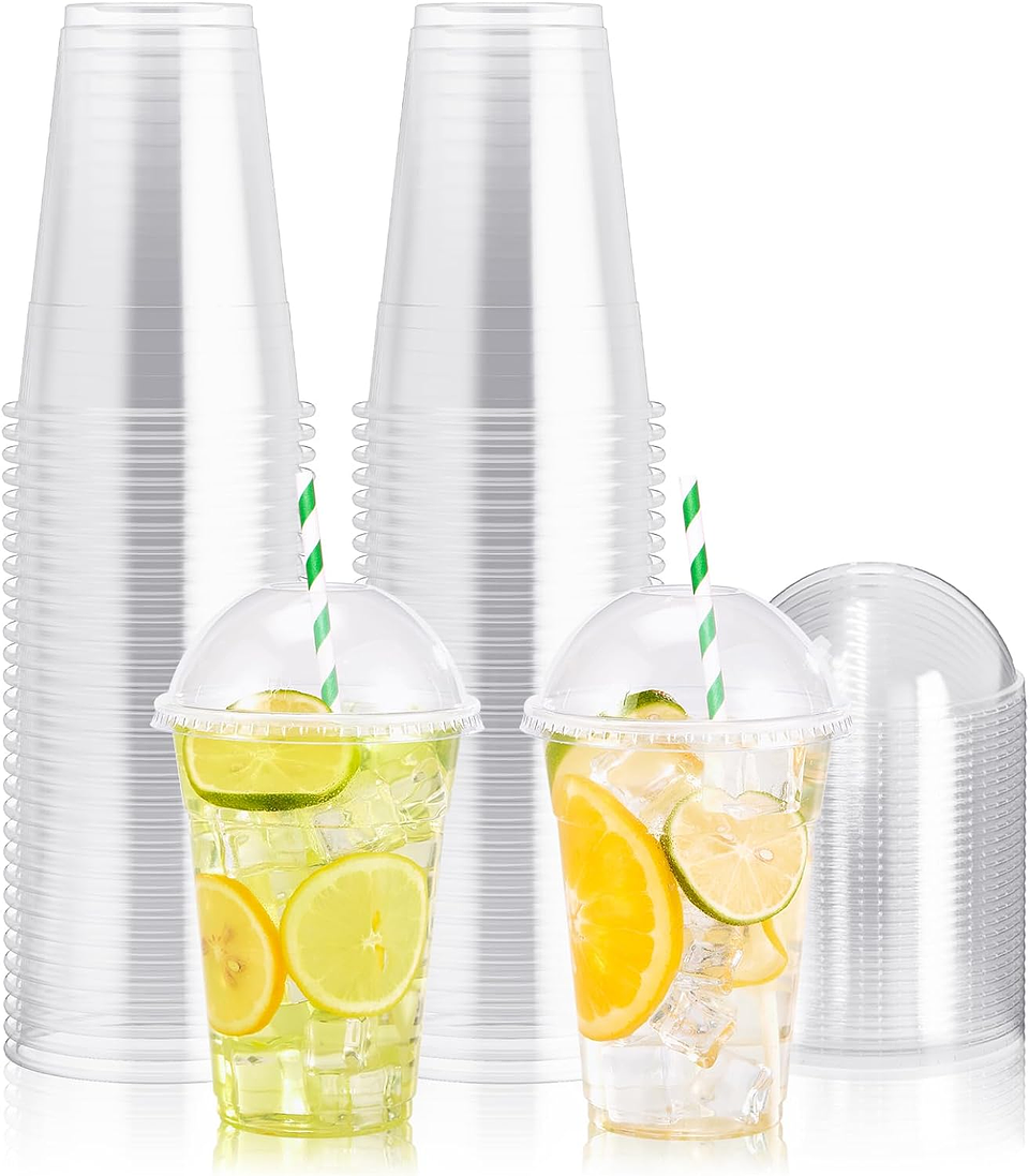 Vaso Pet con Tapa Domo con Hoyo 350ml - 12oz (50 unidades) 1