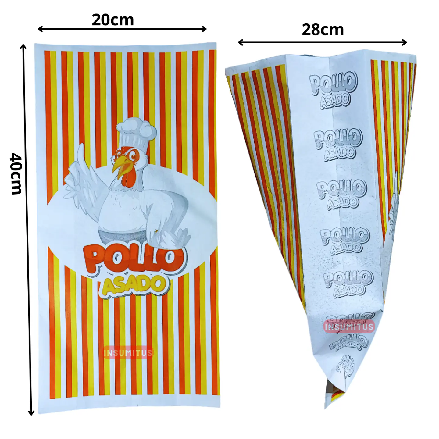 Bolsa para Pollo Asado Diseño Lineas (100 unidades) 1