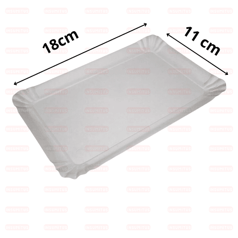 Bandeja Rectangular Cartón N° 3 (18x11cm) (200 Unidades)
