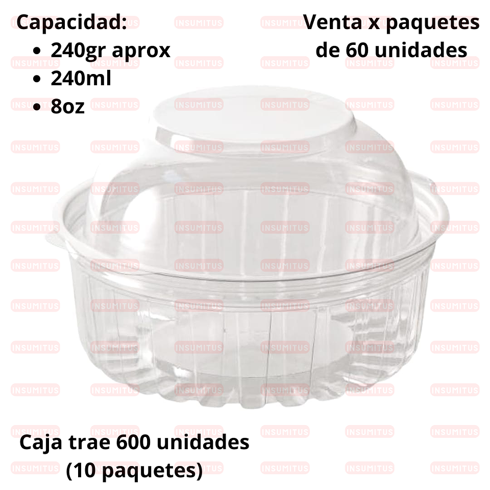 Pote Contenedor Bisagra (40-8 Domo) (60 unidades) 2