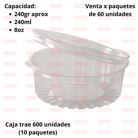 Pote Contenedor Bisagra (40-8 FL) (60 unidades)