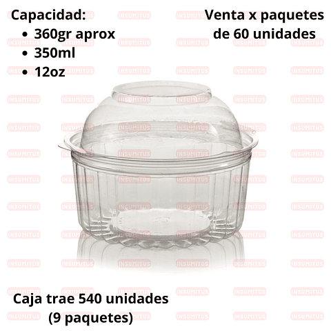 Pote Contenedor Bisagra (40-12 Domo) (60 unidades)