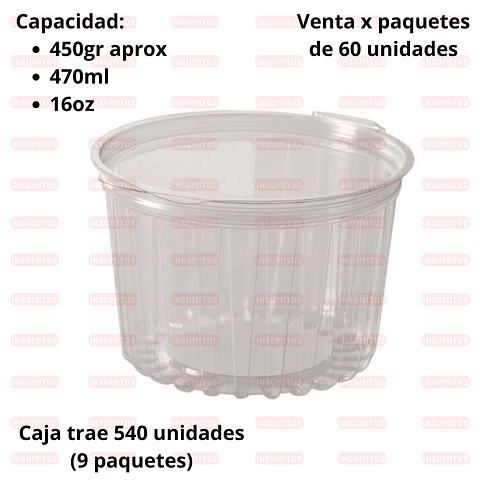 Pote Contenedor Bisagra (40-16 FL) (60 unidades)