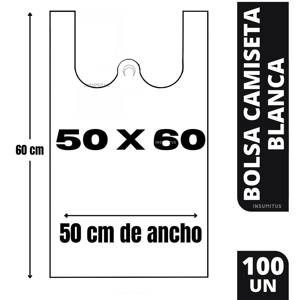 Bolsa Camiseta Blanca 50x60cm (100un) 1