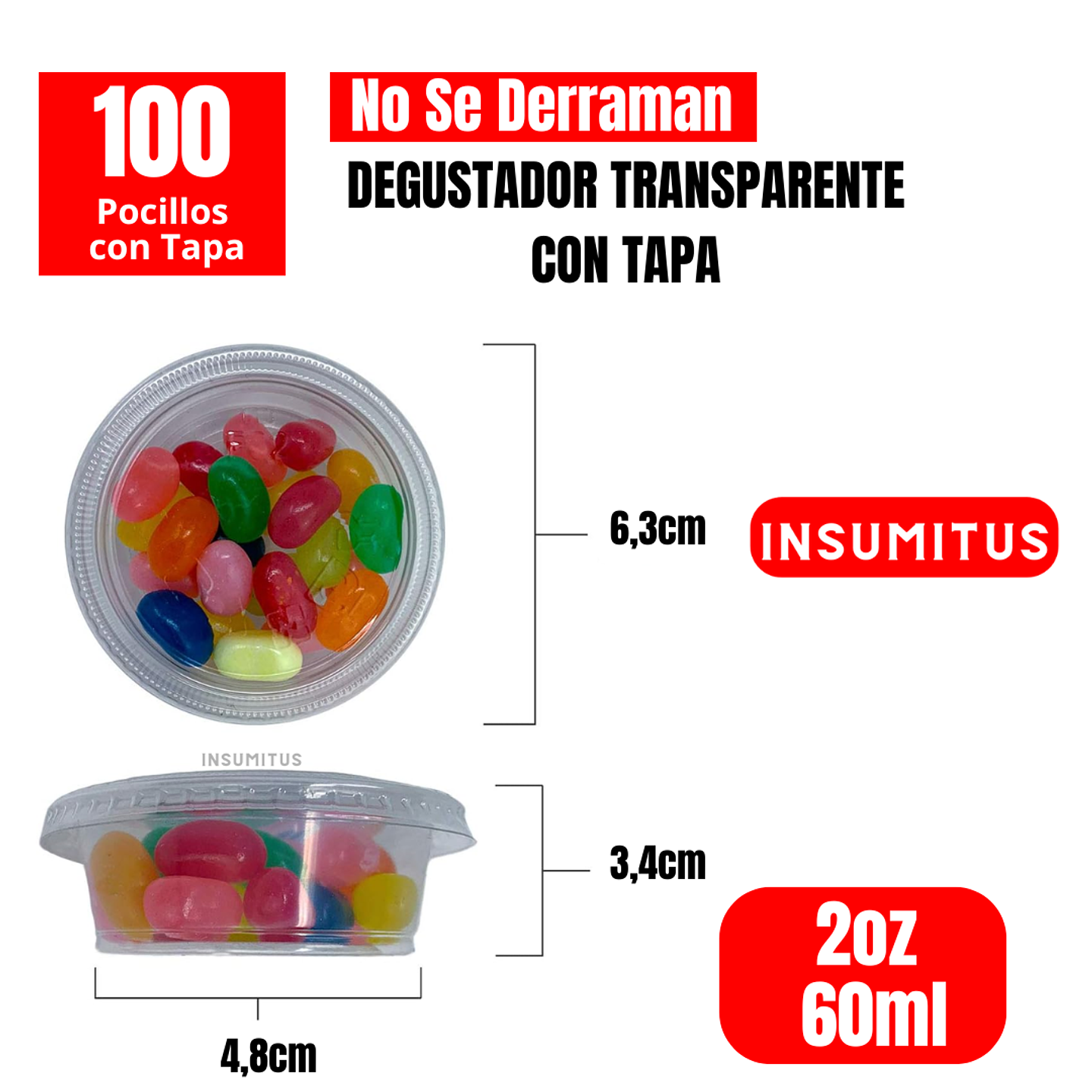 Pocillo Degustador Salsero Antiderram 2oz 60ml (100 unidades) 3