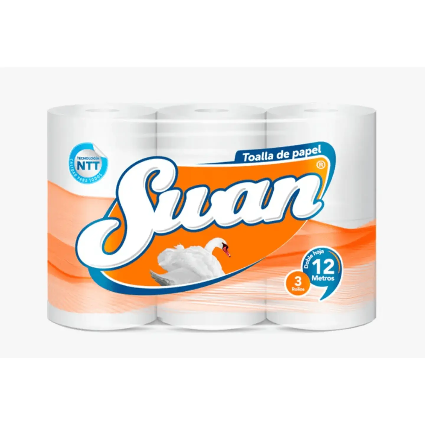 Toalla de Papel Doble Hoja (3 x 12 metros) Swan 1