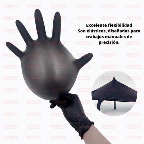 Guante de Nitrilo Negro Talla S (100 unidades)