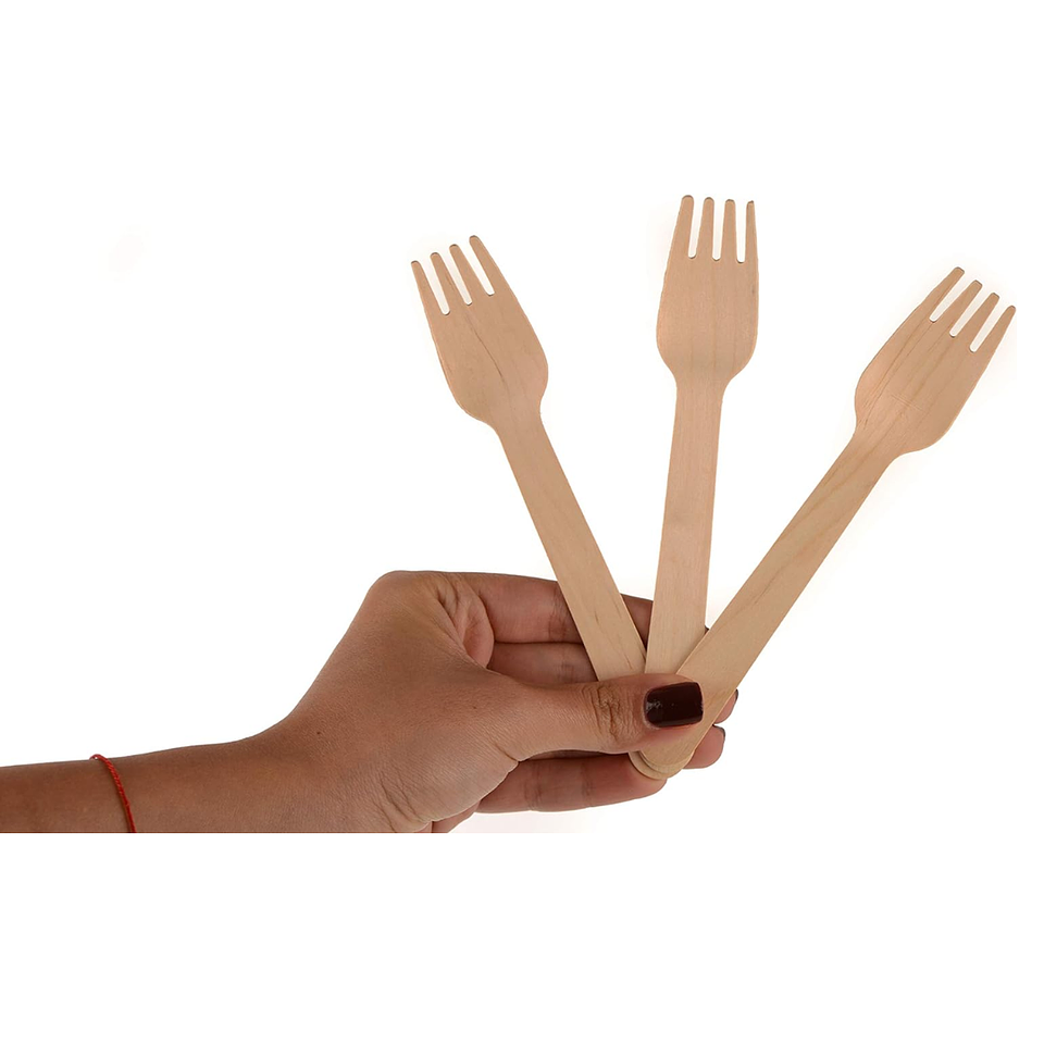 Tenedor de Madera Biodegradables (100 unidades)  Insumitus® 3