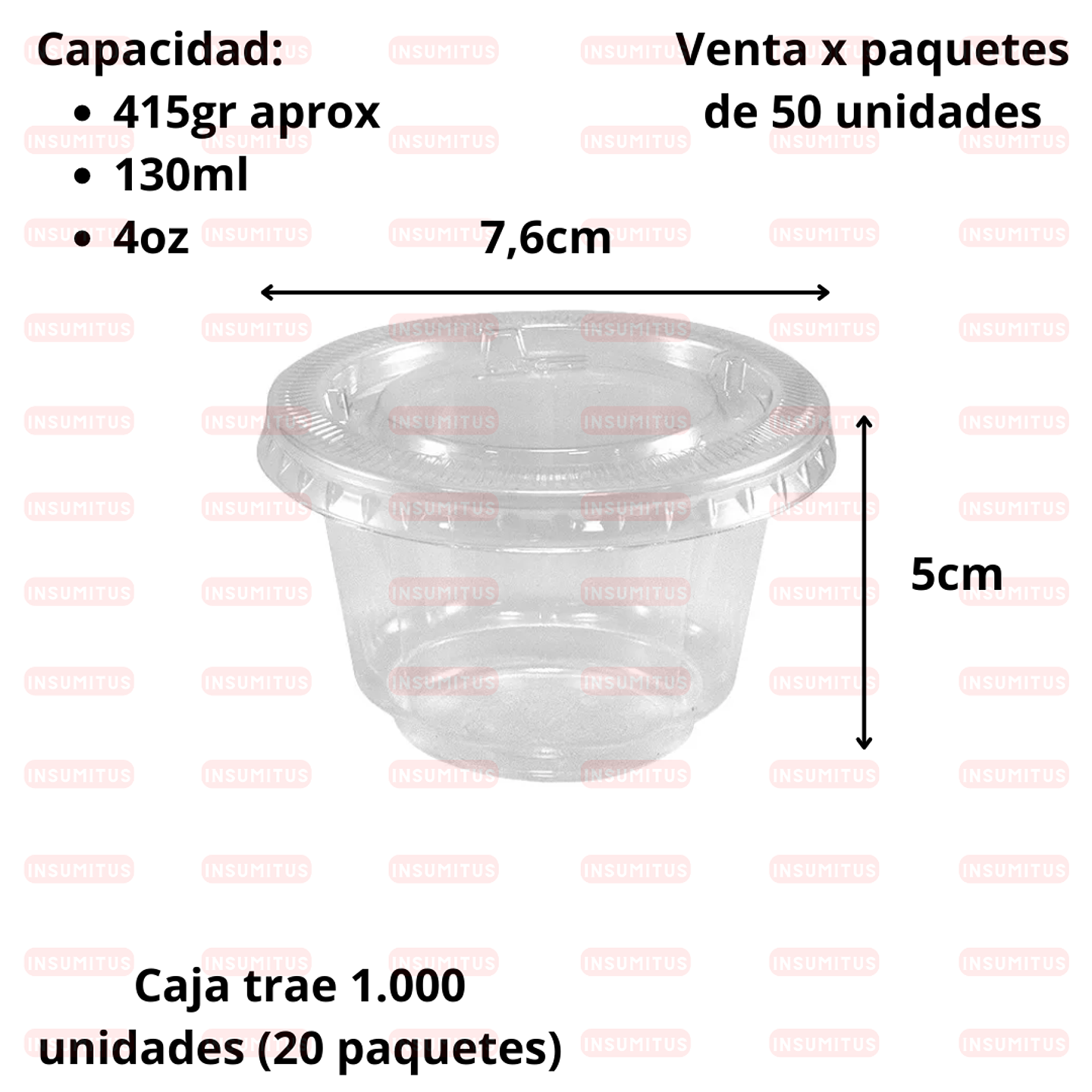 Pote Gelatinero con Tapa 130ml (50 unidades) 2
