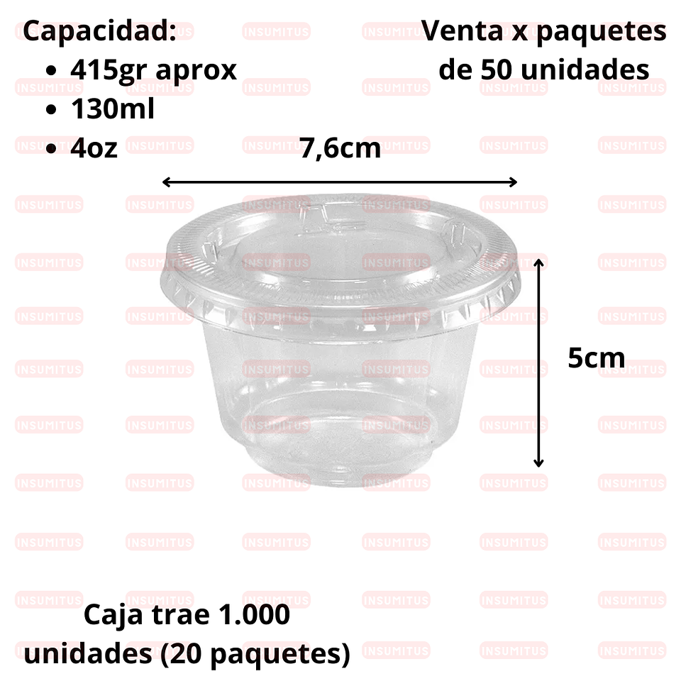 Pote Gelatinero con Tapa 130ml (50 unidades) 2