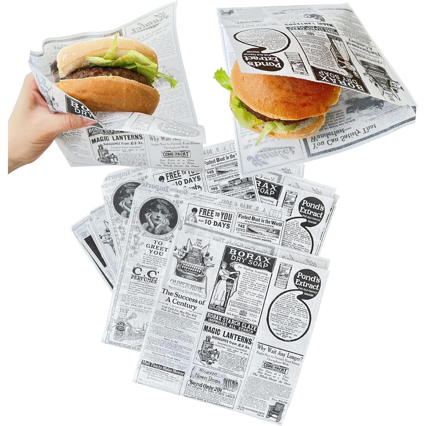 Sobres Antigrasa Diario Negro 17x17cm (100 unidades) 3