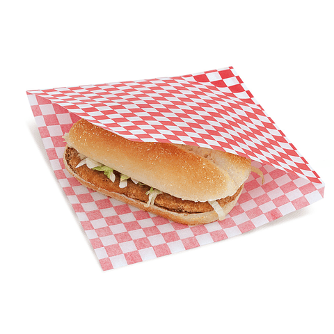 Sobres Antigrasa Cuadros Rojos 17x17cm (100 unidades)