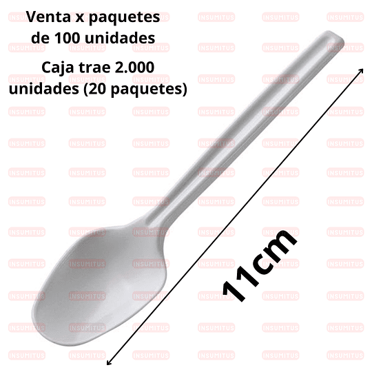 Cuchara Chica Desechable de Postres (100 unidades)