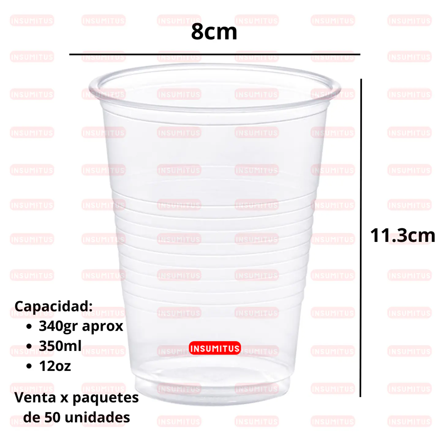 Vaso Economico Transparente 12oz - 350ml (50 unidades) 2