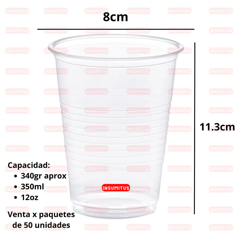 Vaso Economico Transparente 12oz - 350ml (50 unidades) 2