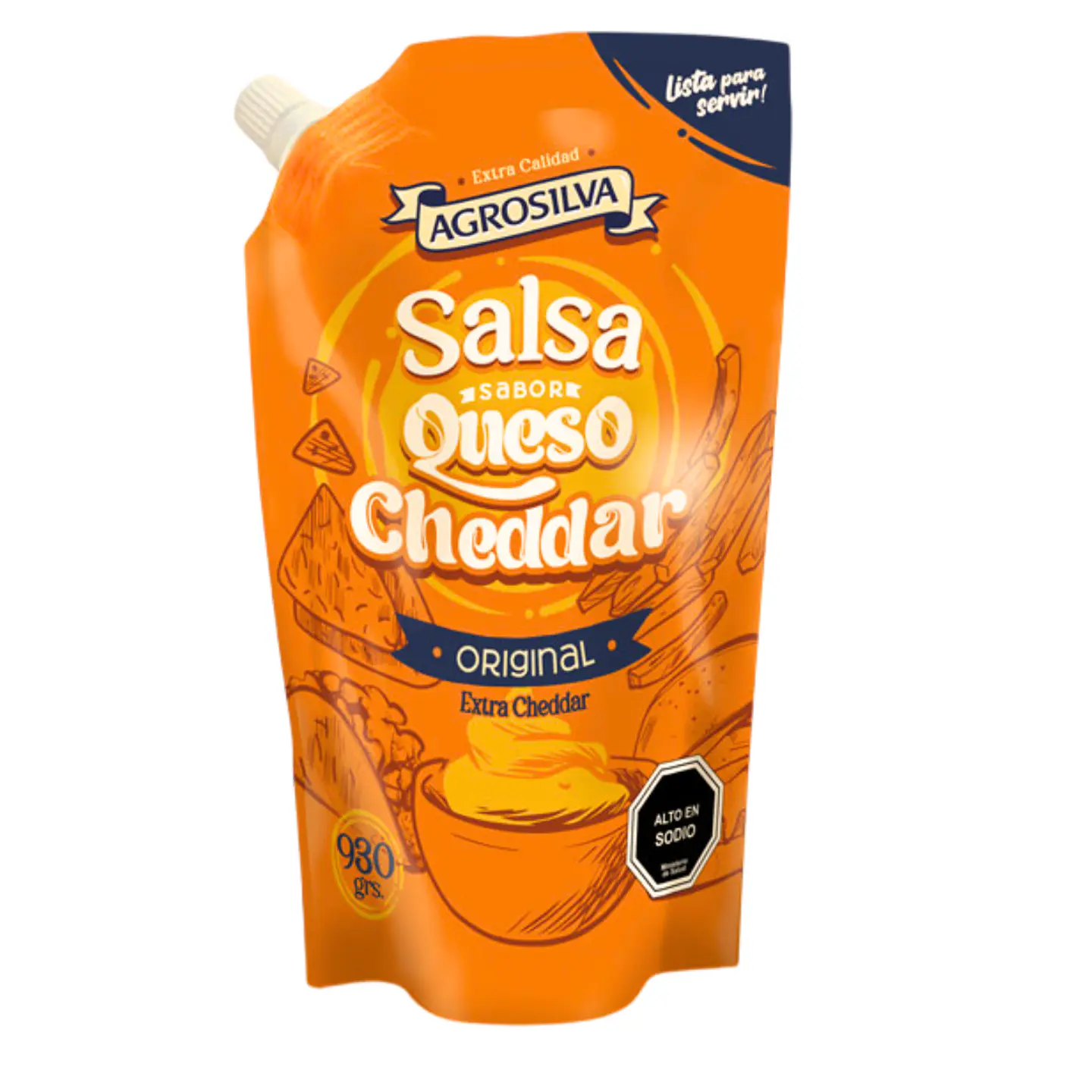 Salsa Queso Cheddar (930gr) Agrosilva 2