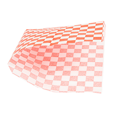 Sobres Papel Antigrasa Cuadros Rojos 18x20cm (100 unidades)