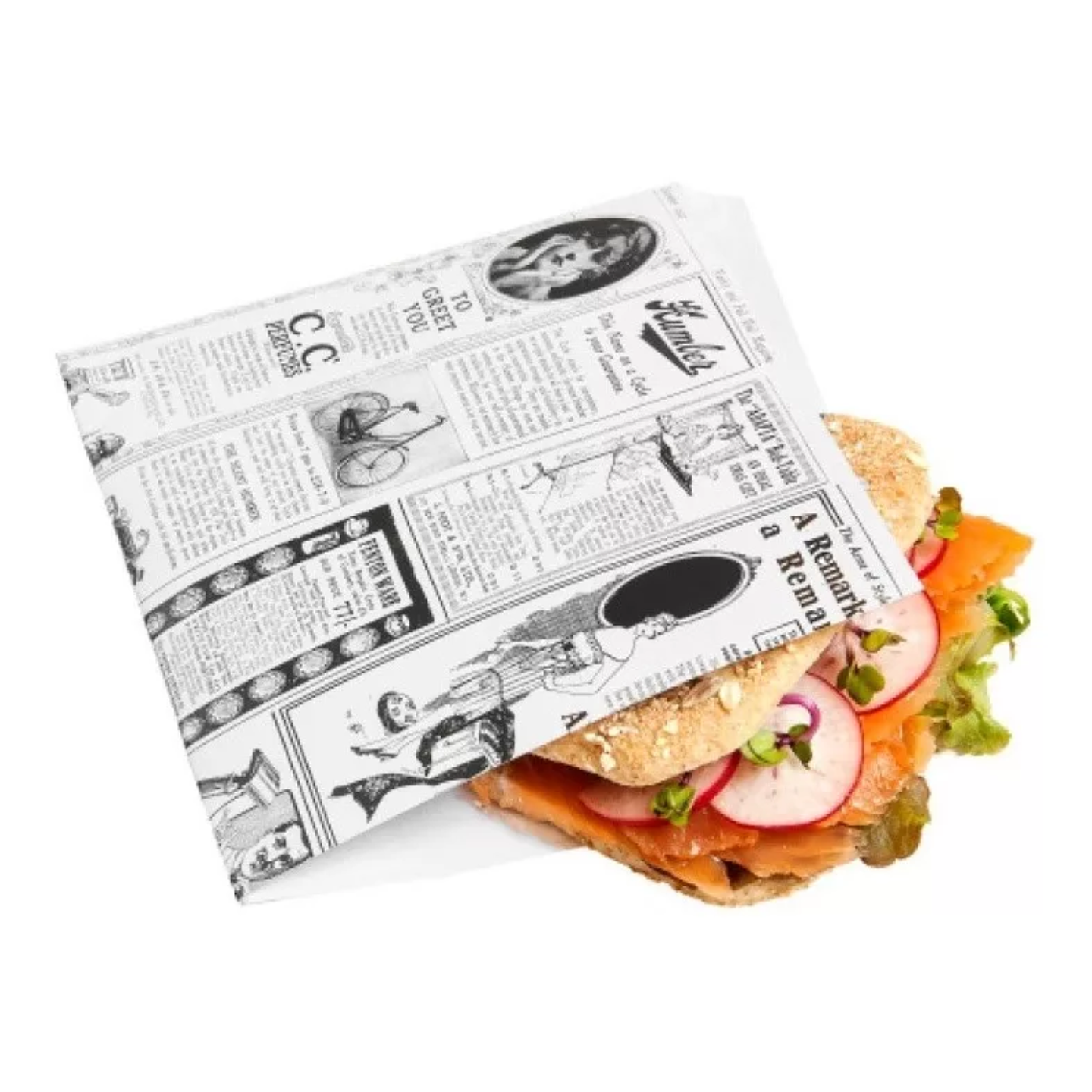 Sobres Papel Antigrasa Diario Negro 18x20cm (100 unidades) 2