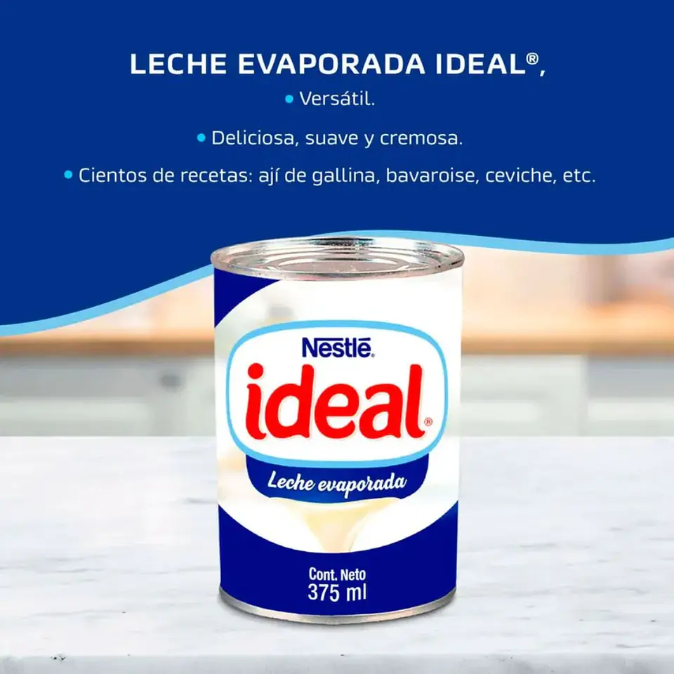 Leche Evaporada (390g) Ideal 2