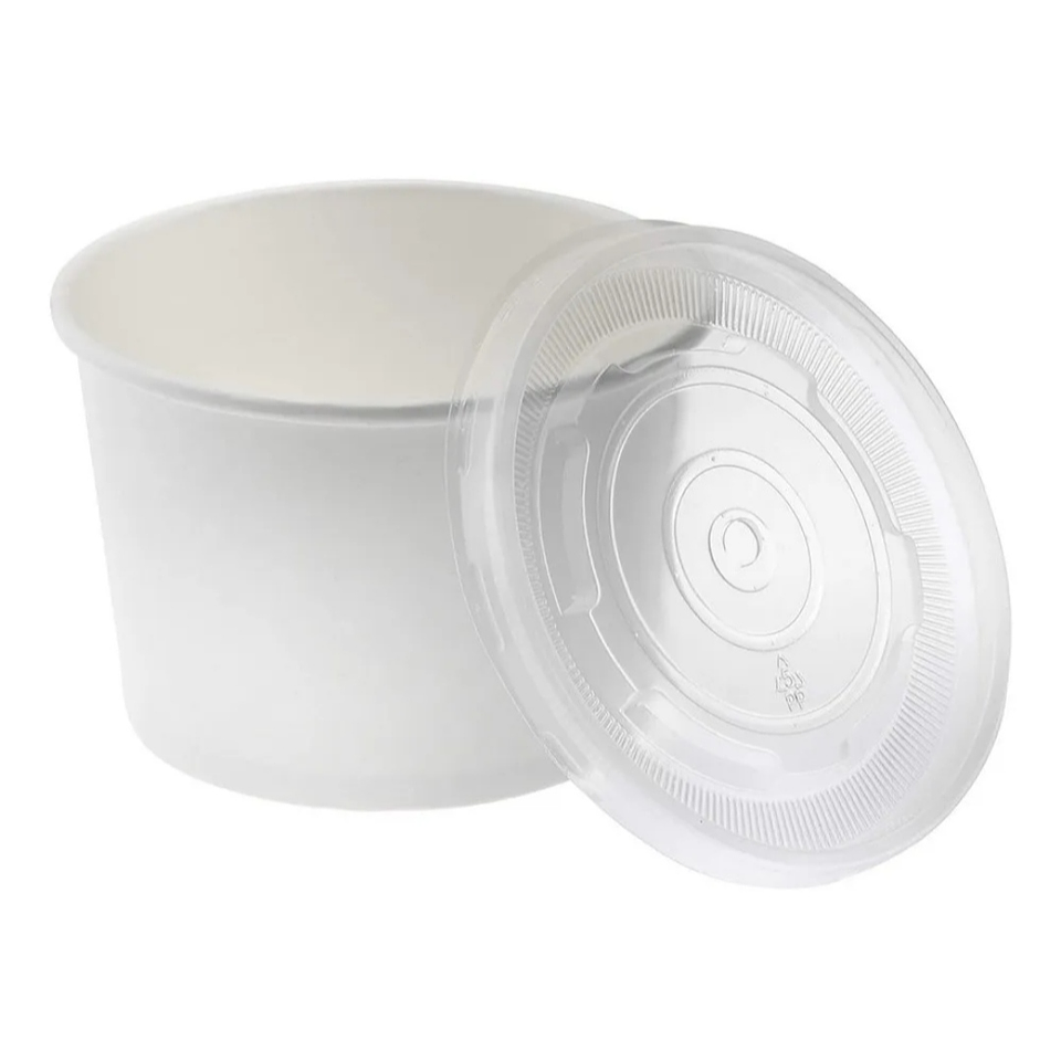 Pote Blanco Polipapel 6oz con Tapa (50 unidades) 1