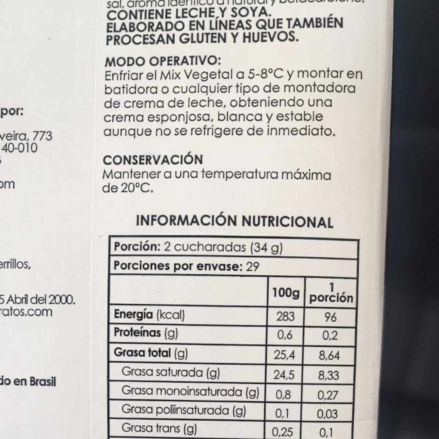 Crema Chantypak Mix Vegetal (1 litro) Puratos 2