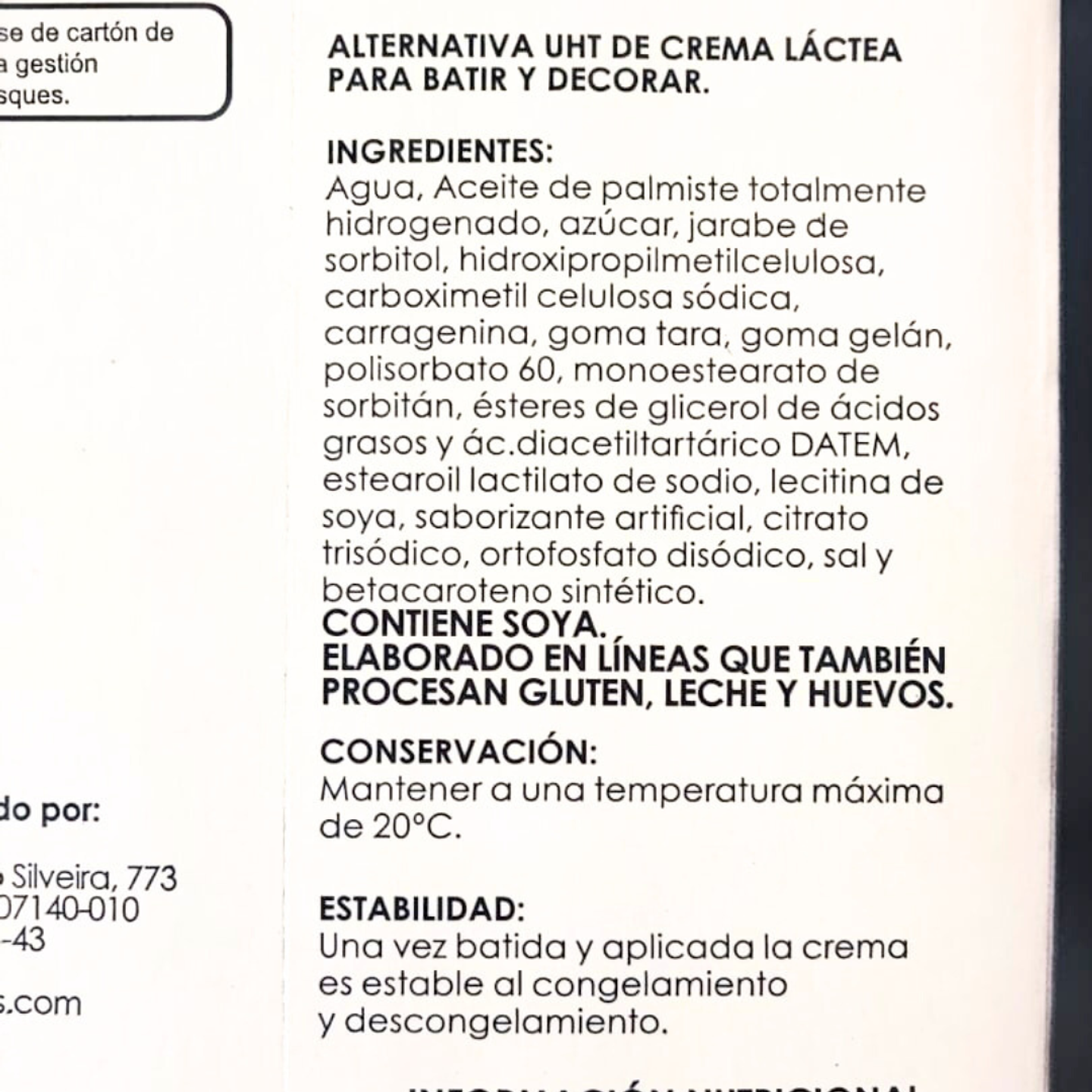 Crema Chantilly Ambiante Mix Vegetal Puratos 1 litro 2