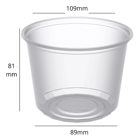 Pote / Contenedor 16oz - 500ml con Tapa (50 unidades)