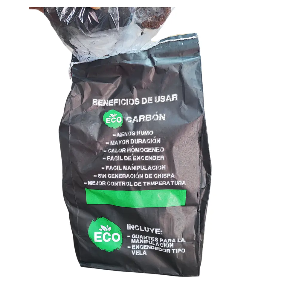 Briquetas de Carbón Bolsa 3kg + Guantes + Encendedor Rápido 2