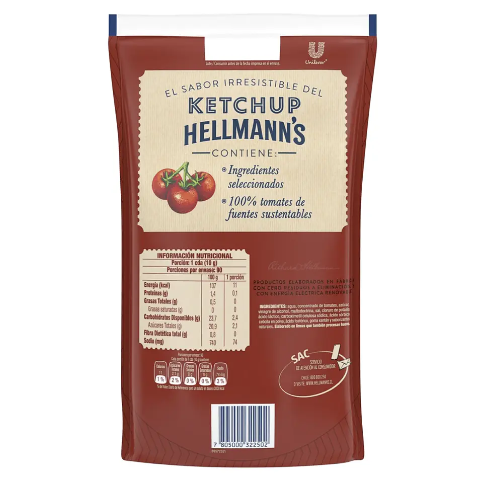 Ketchup Hellmanns (900gr) 2