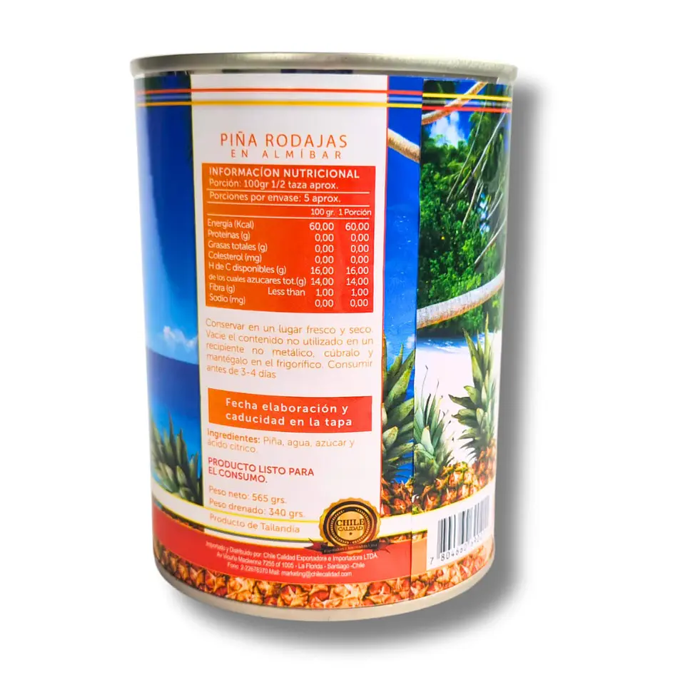 Piña en Rodajas el Buho 565gr 2