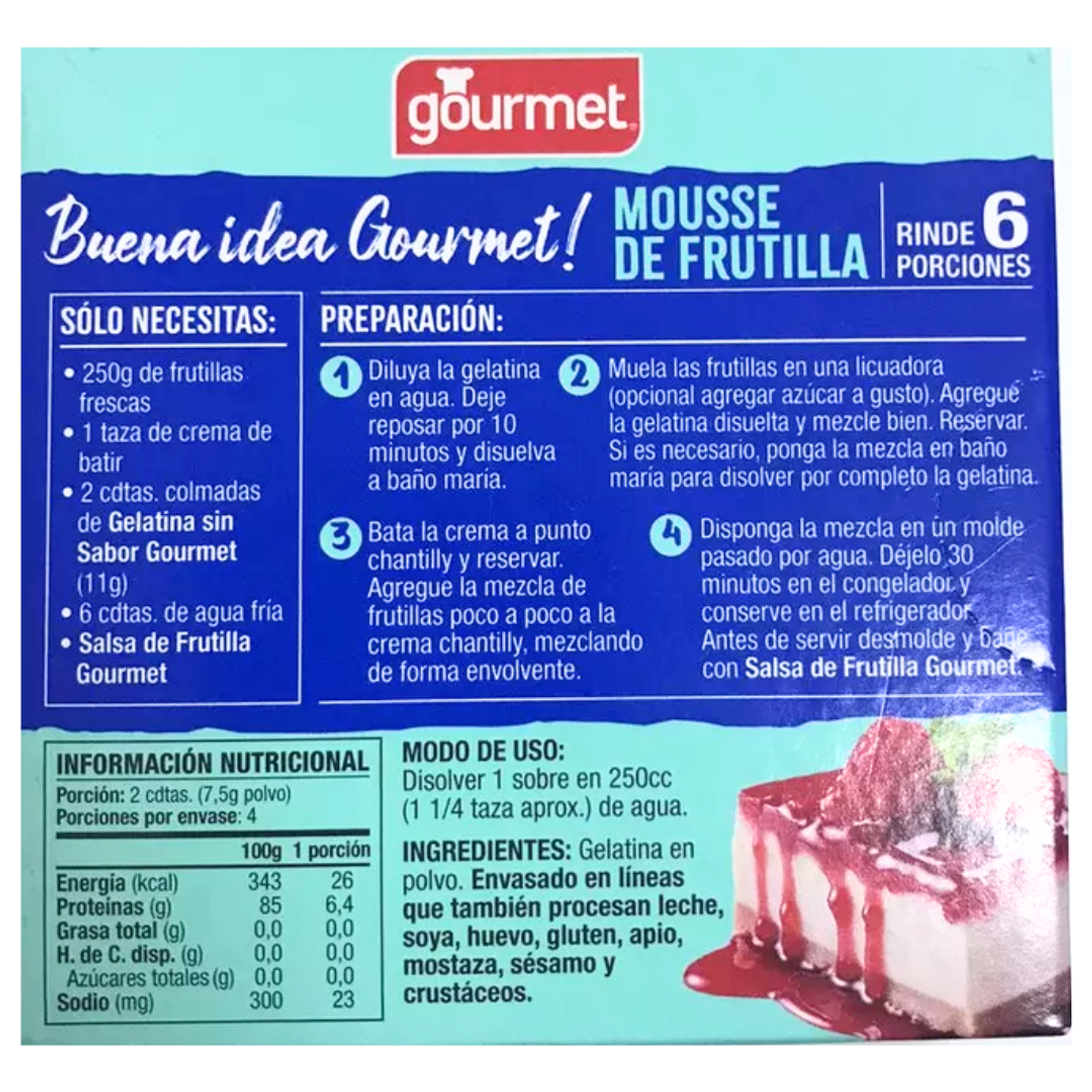 Gelatina sin Sabor Gourmet 30gr 2