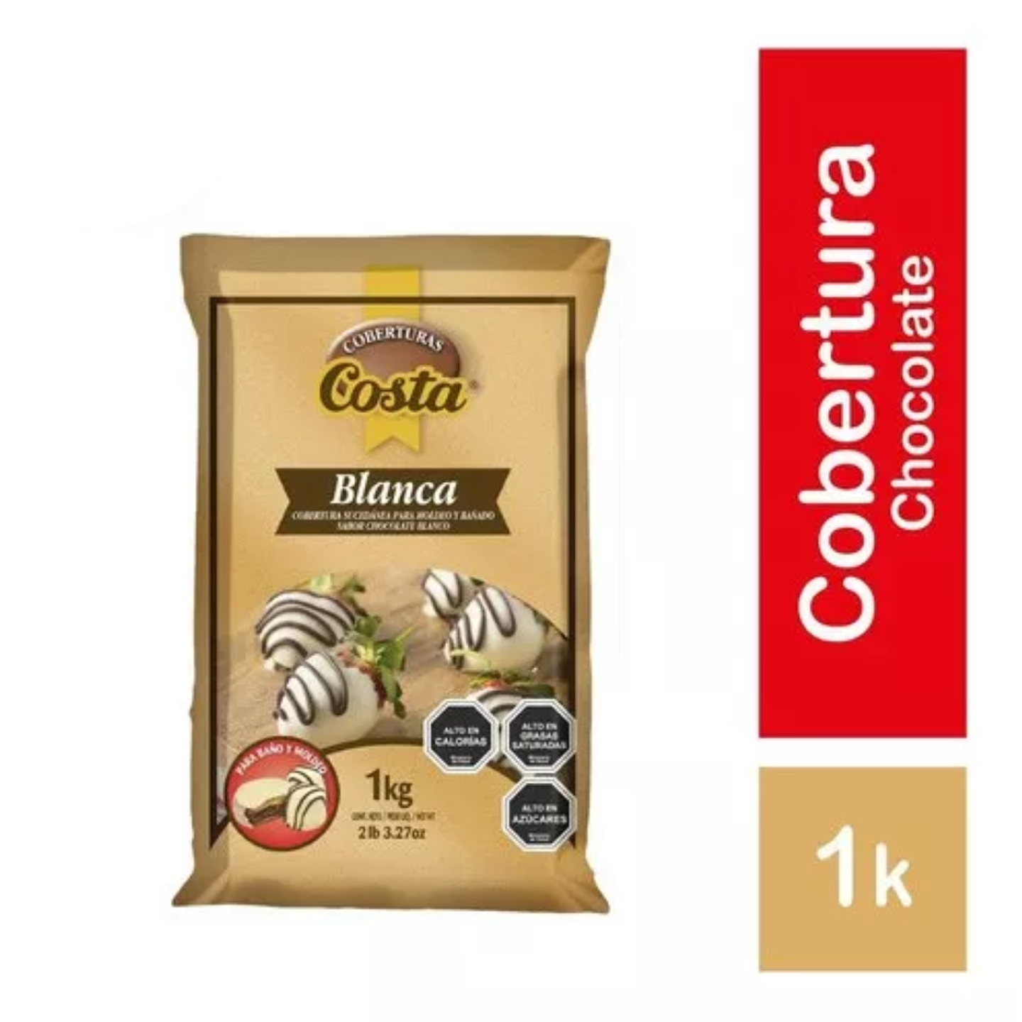 Cobertura Chocolate Blanco Costa 1kg	 3