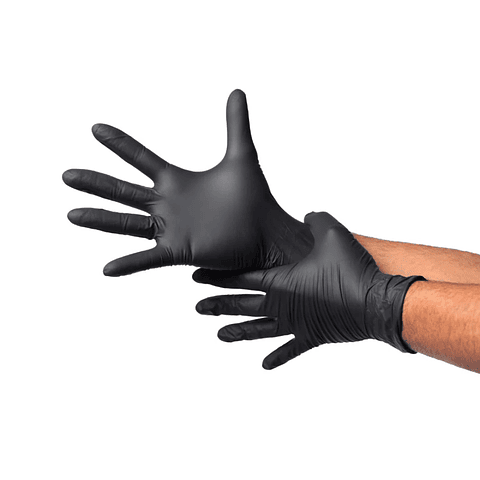 Guante de Nitrilo Negro Talla XL (100 unidades)