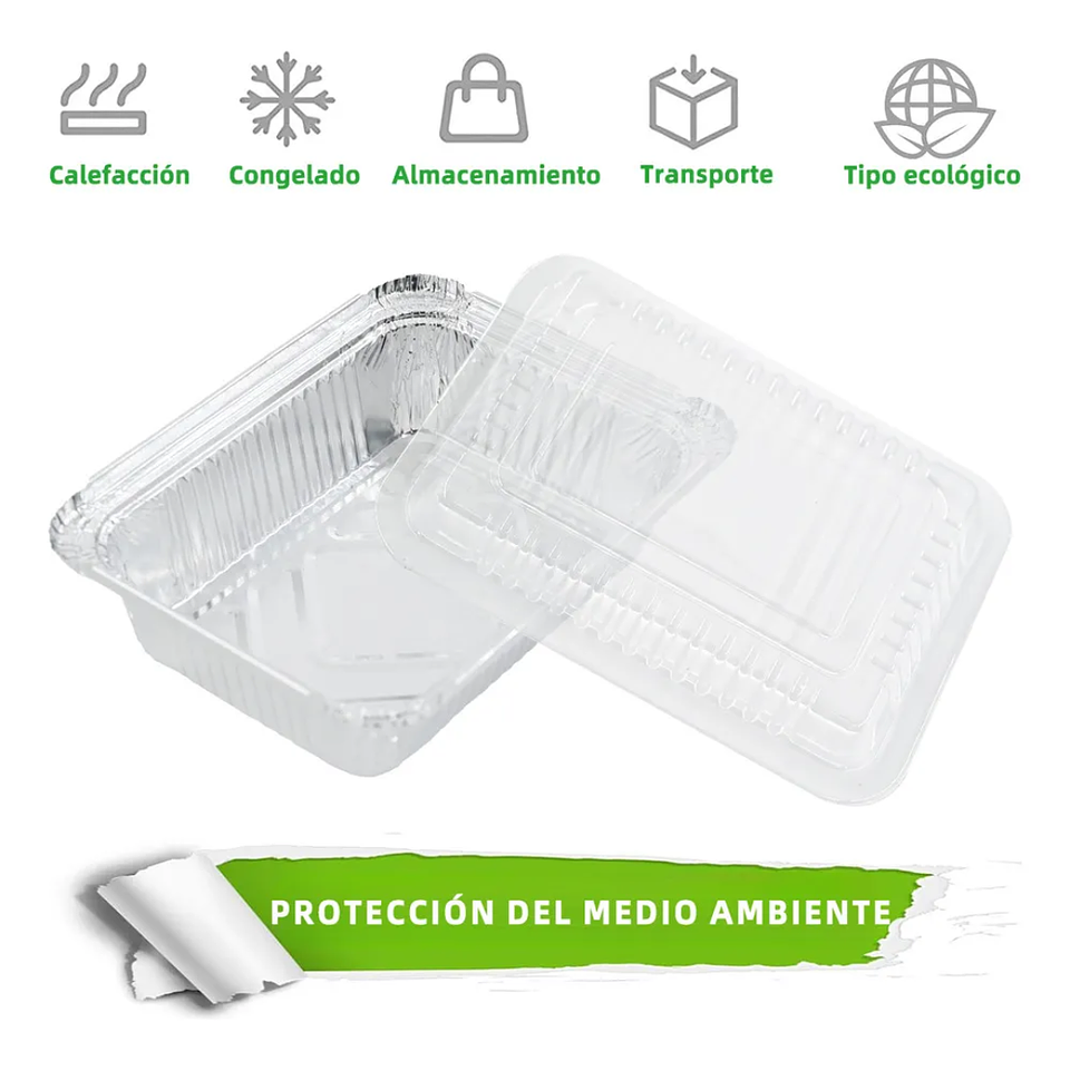 Envase de Aluminio C40 Tapa Transparente (20 unidades) 4