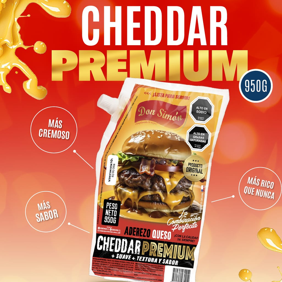 Salsa Aderezo Cheddar Premium Don Simón (950gr) 2