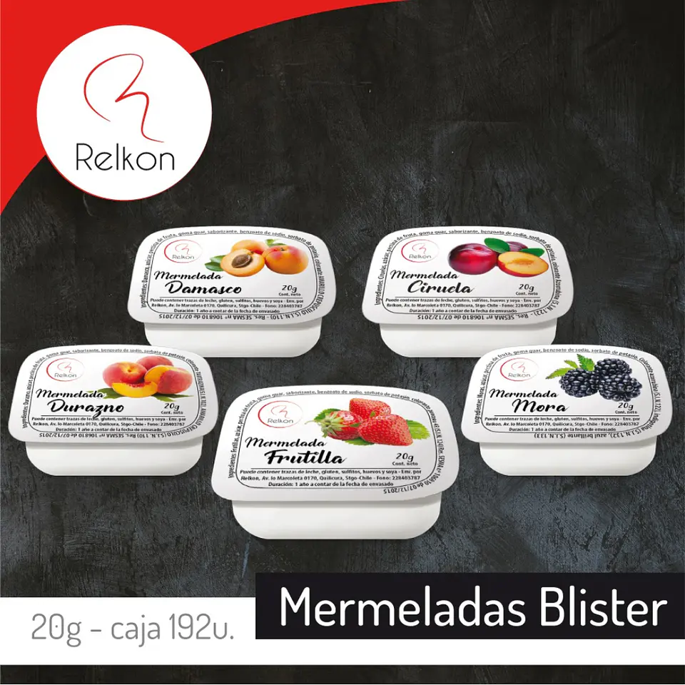 Mermelada de Frutilla Relkon (20gr x 192un) 3