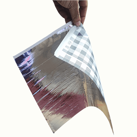 Papel Antigrasa Aluminio 33x37cm Cuadros Negros (100un)