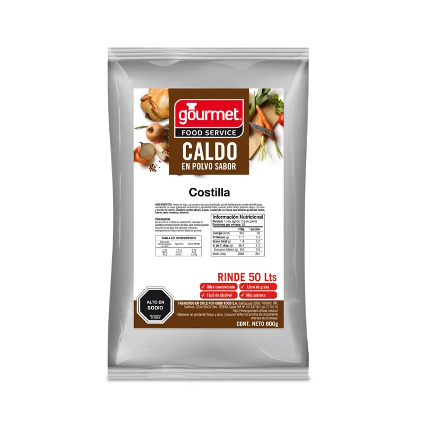 Caldo de Costilla en Polvo Gourmet 800gr	 1