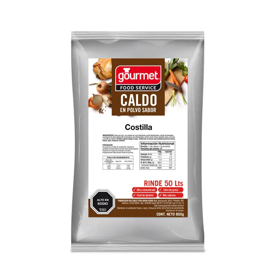 Caldo de Costilla en Polvo Gourmet 800gr	 1
