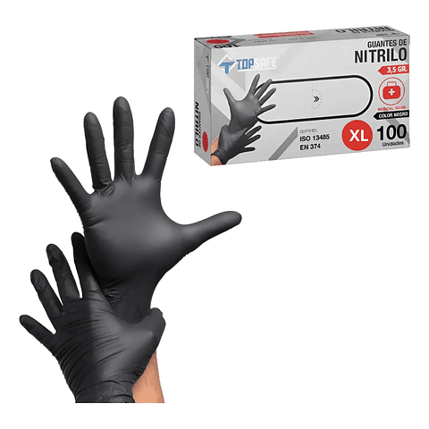 Guante de Nitrilo Negro Talla XL (100 unidades)