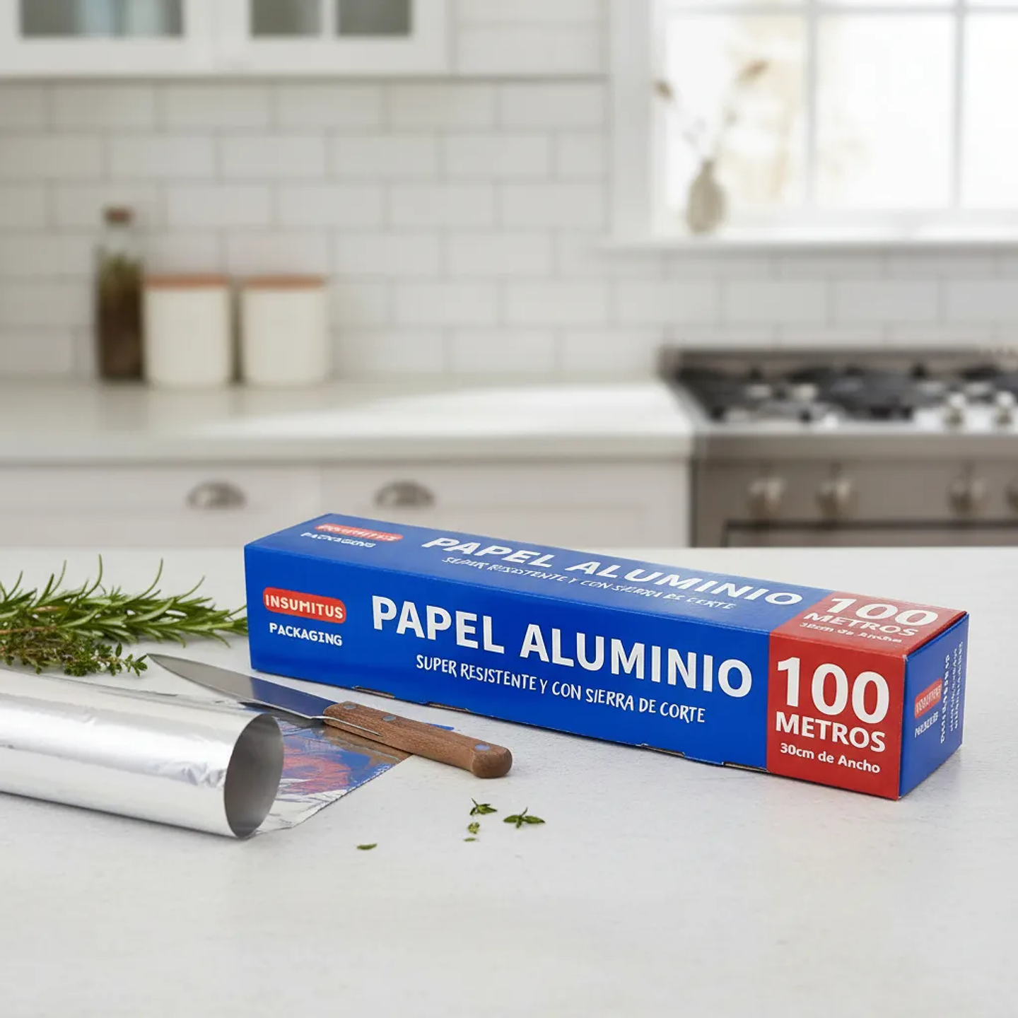 Rollo de Aluminio con Sierra Metalica (30x100m) Insumitus® 2