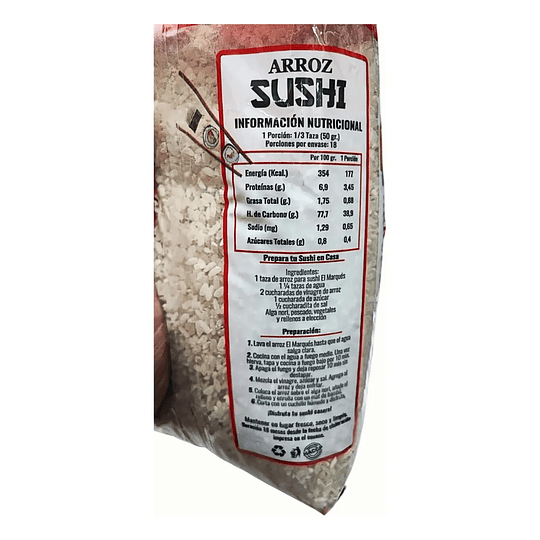 Arroz Para Sushi El Marques Bolsa 900gr