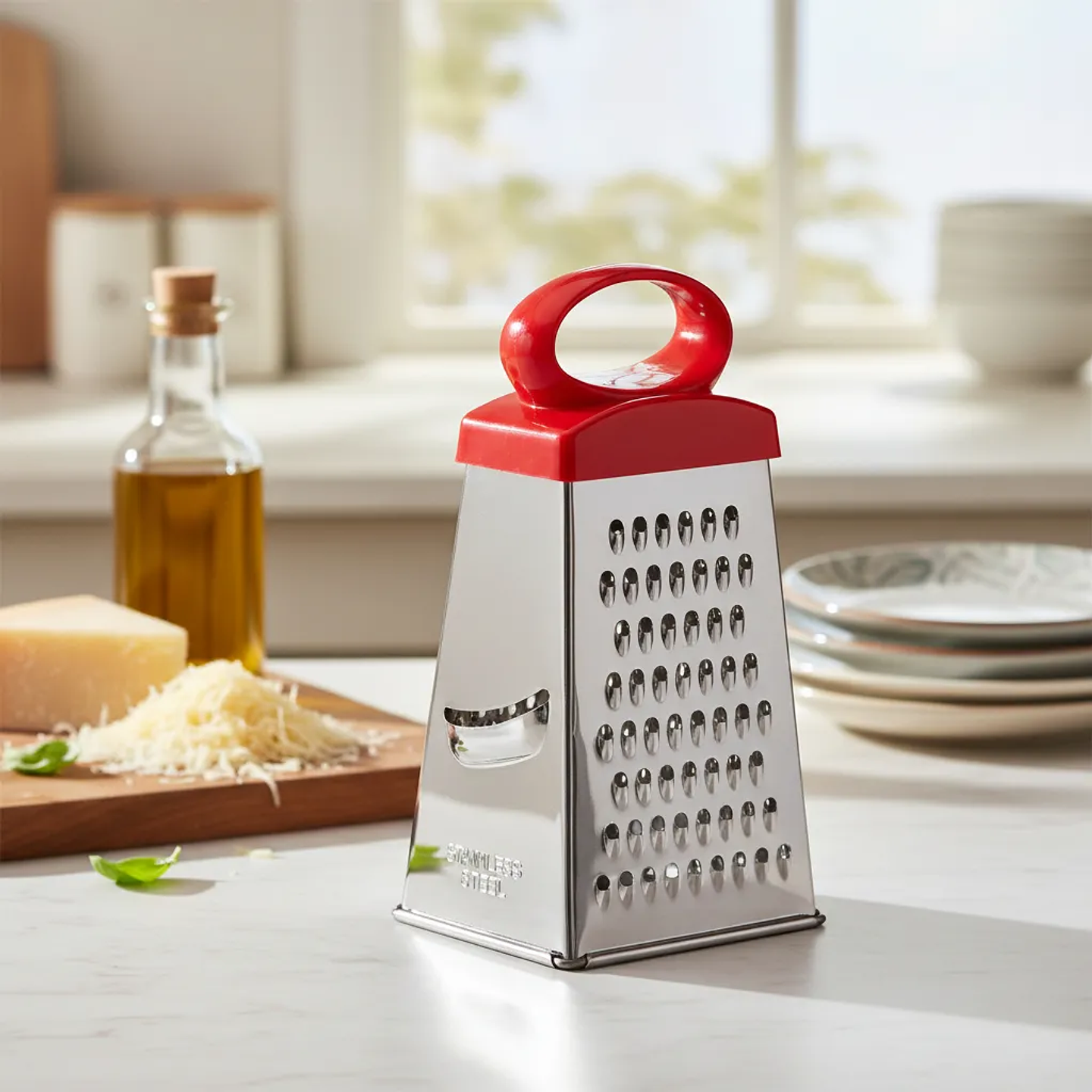 Rallador De Quesos, Frutas, Verduras 4 Caras Inoxidable Plateado 1