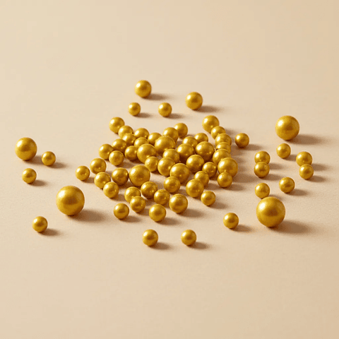 Sprinkles Perlada Dorada Para Tortas - Perlas Comestibles Dorado Oscuro Perla Oro